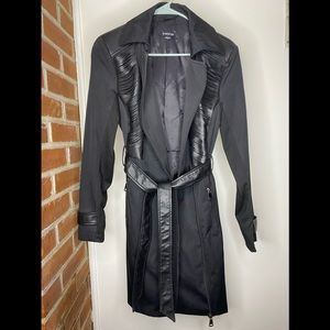 Bebe faux leather trenchcoat with slits